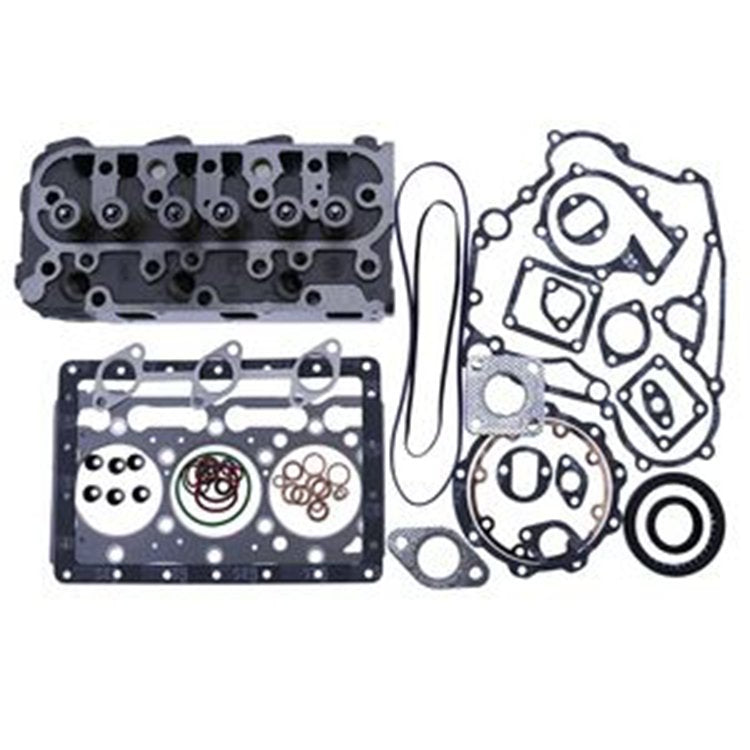 Complete Cylinder Head + Full Gasket Kit for Kubota D1005 Engine B2100 B2301HSD B2320 B2601HSD B7500 B7510 BX2660 BX2670 BX2680 ZD326