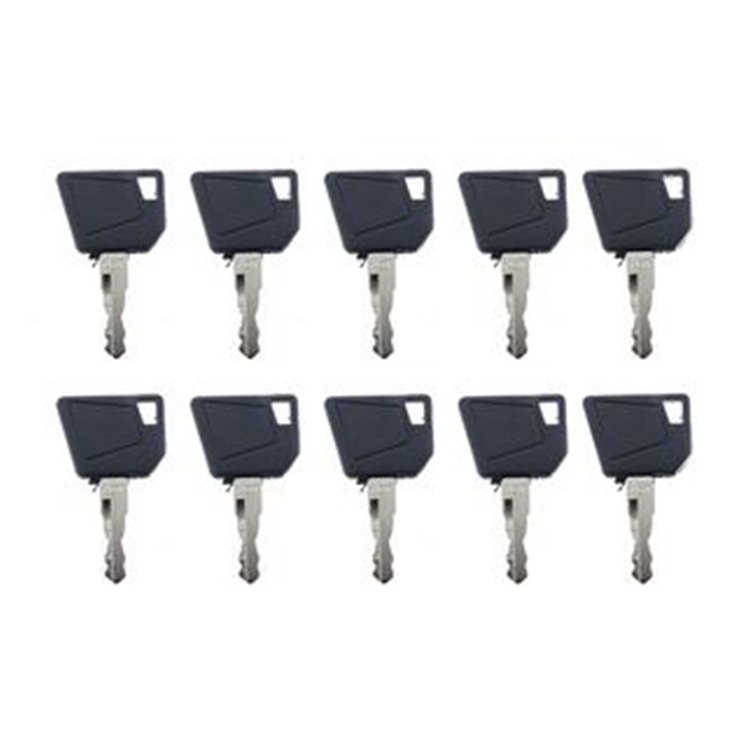 10 Pcs Ignition Keys 14607 for JCB Bobcat Bomag Caterpillar Dynapac Ford Gehl Hamm Hang Moxy New Holland Rayco Sky Trak Terex