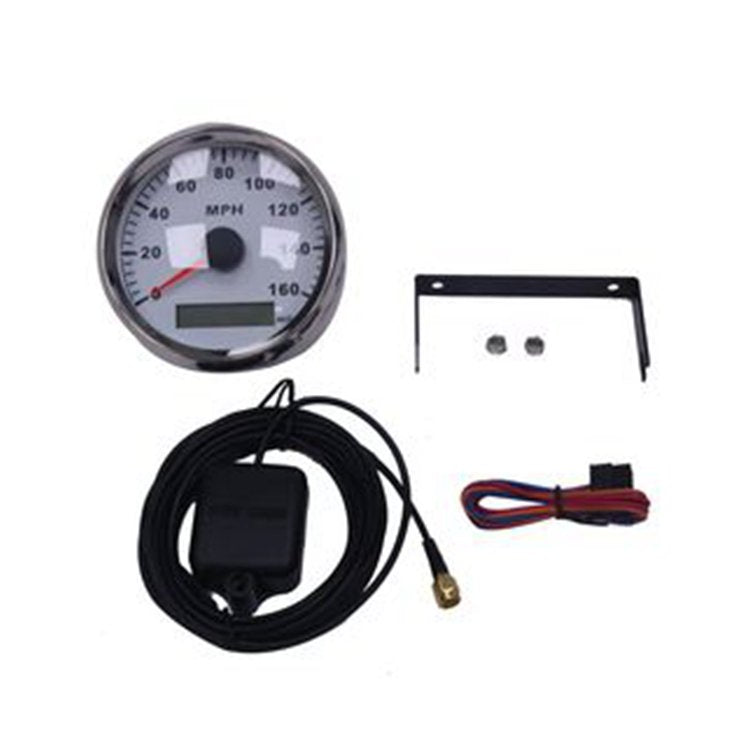 85mm GPS Speedometer Waterproof 160 MPH Speed Meter Gauge for Boat Car Truck Motorcycle Marine GPS Odometer Gauge with Red Backlight 9-32V