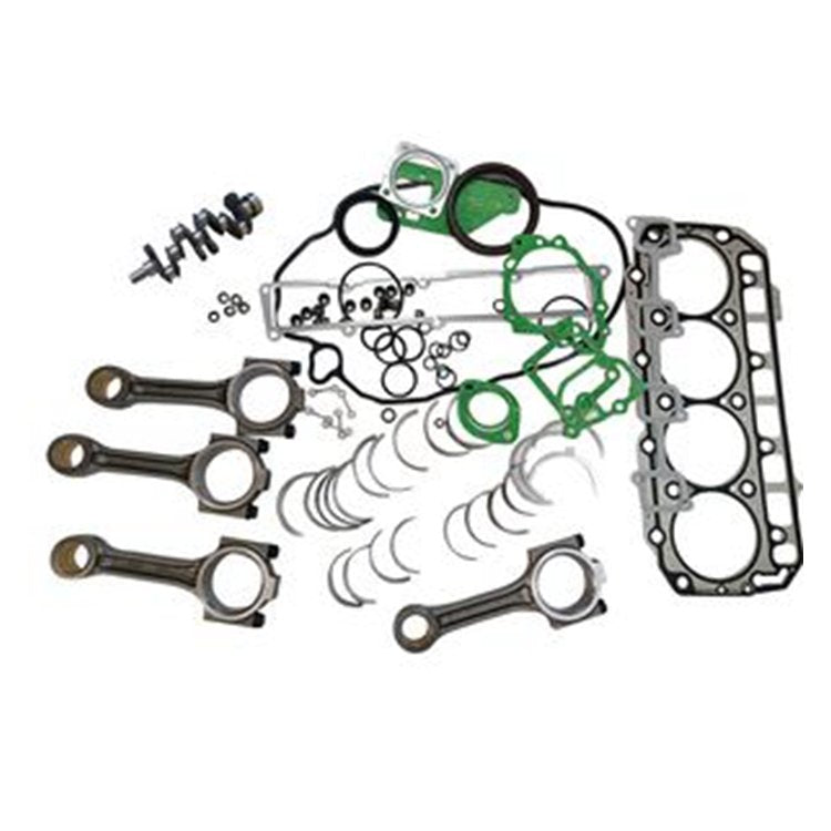 STD Crankshaft + Full Gasket Set + Connecting Rod + Main & Con Rod Bearing Set + Thrust Washers for Yanmar Engine 4TNV98-YTBL