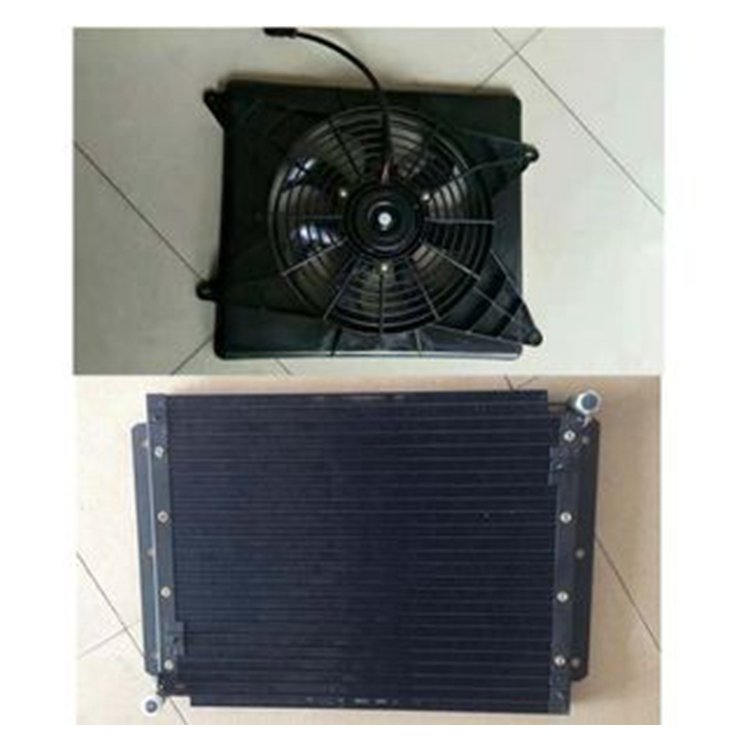 A/C Condenser Core & Fan 2520-6004 440204-00002 for Komatsu Doosan Daewoo S150LC-7B SOLAR 130LC-V 220LC-6 290LL DL200 MEGA 200-V