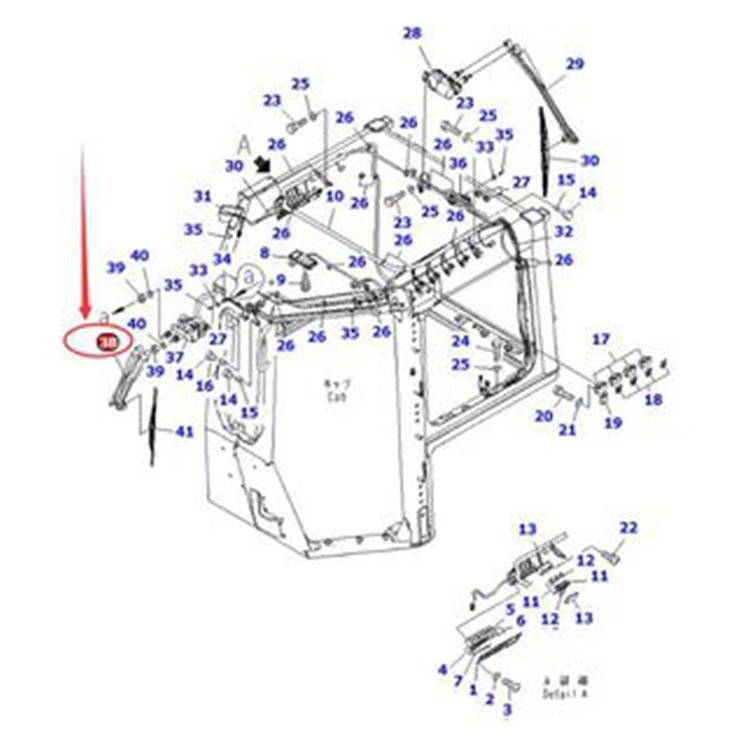 Wiper Assy 17A-Z11-2530 for Komatsu Bulldozer D155A-6 D155AX-5 D155AX-6 D65EX-15 D65EX-15 D65EX-15 D65PX-15 D65PX-15E0 Original