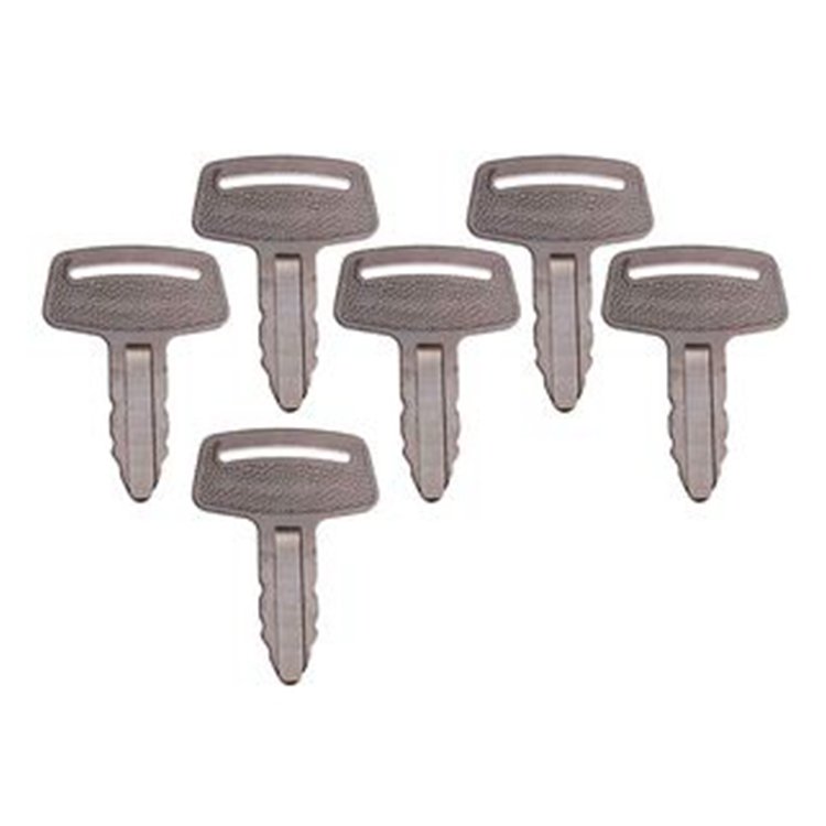 6 Pcs Ignition Keys RC101-53630 for Kubota K008 K008-3 KH101 KH151 KH170 Excavator