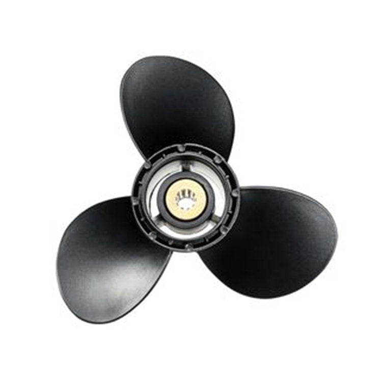 Outboard Propeller 58100-93723-019 for Suzuki 8-20Hp 9 1/4 X 9 Aluminum Al X4P2 Alloy 3 Blade Black 10 Spline Tooth R Rotation