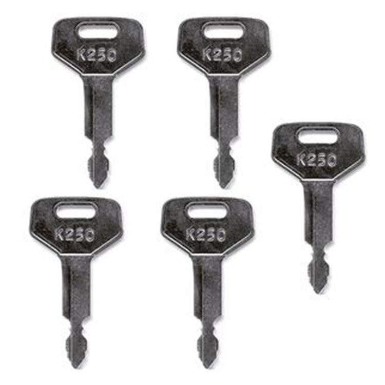 5 Pcs Keys K250 for Kobelco Kawasaki MDI-Yutani New Holland Case Excavator