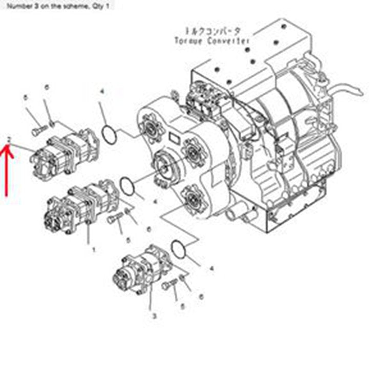 For Komatsu Dump Truck HD605-7R HD605-7E0 HD465-7E0 HD465-7R Hydraulic Pump 705-95-03020