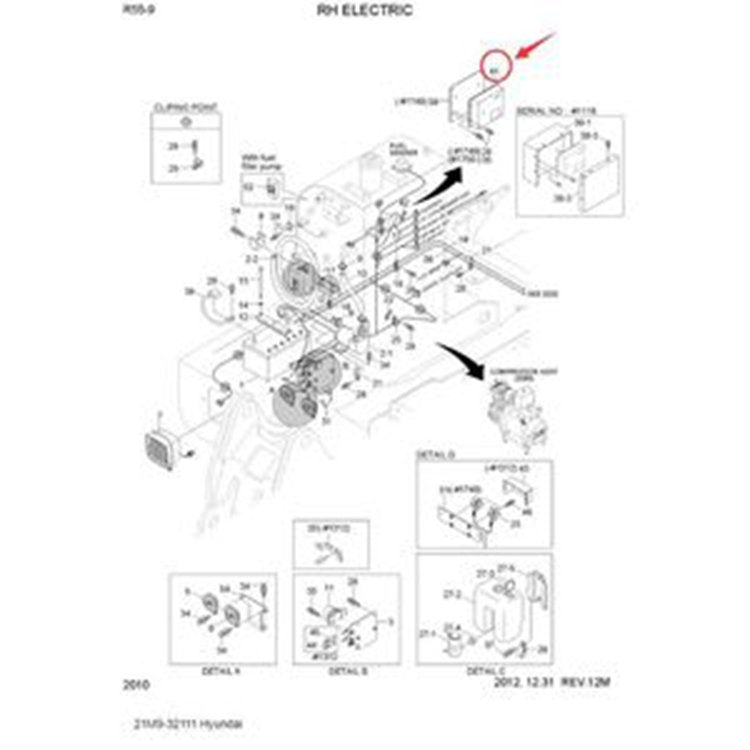 MCU Machine Control Unit 21M9-32111 for Hyundai Excavator R55-9 Original