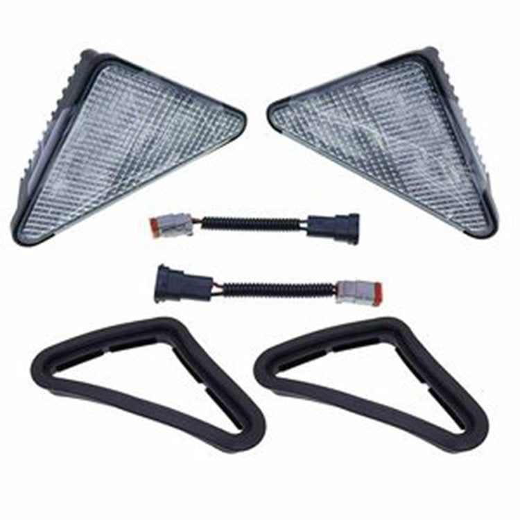 LED Headlight Kit 7259523 & 7259524 & Rubber Bezel Light Mount 6674402 for Bobcat Skid Steer Loader 751 753 763 773 863 864 873 883 S130 S150 S160 S175 S185 S220 S300