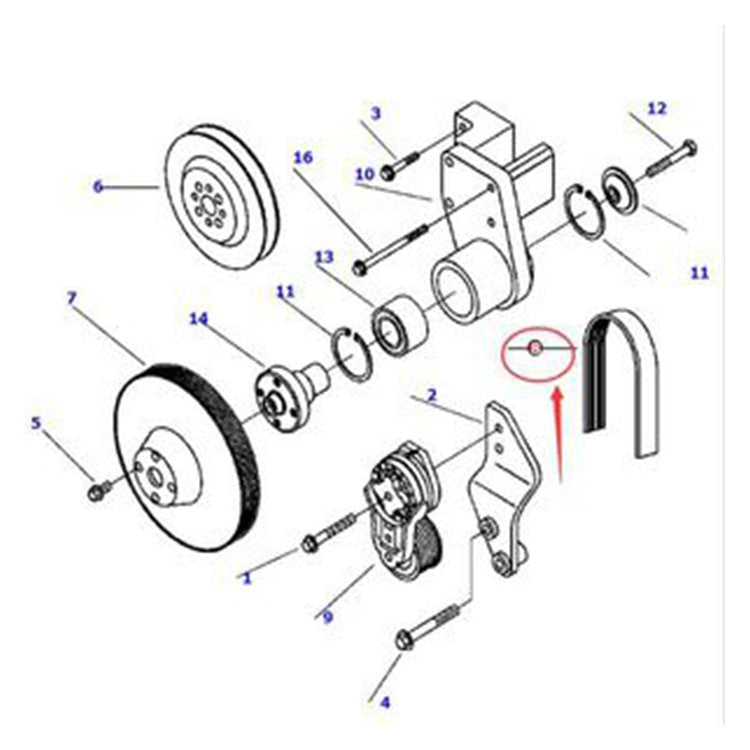 V-Ribbed Belt 6732-82-3630 for Komatsu PC300LC-6LE PC300HD-6LE PC300LC-6LC PC300HD-6LC PC300HD-6MH Excavator