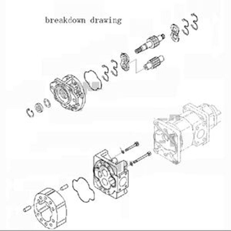 For Komatsu Wheel Loader WD600-6 WA600-6R Hydraulic Gear Pump 705-55-43040