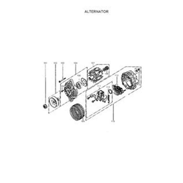 For Hyundai R160LC-7 R160LC-9S R170W-7 R170W-9S R180LC-7 R180LC-9S R180W-9S R95W-3 Alternator 34368-02300