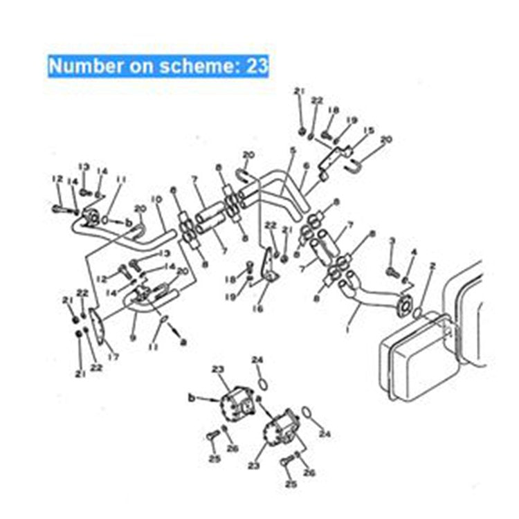 For Komatsu Scrappers WS23S-1 Torqflow Transmission Oil Pump 07439-66103