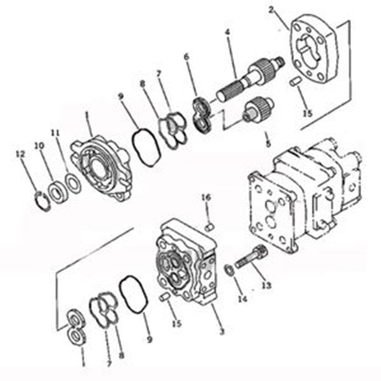 For Komatsu Excavator PC28UU-1 Hydraulic Pump 705-41-08050