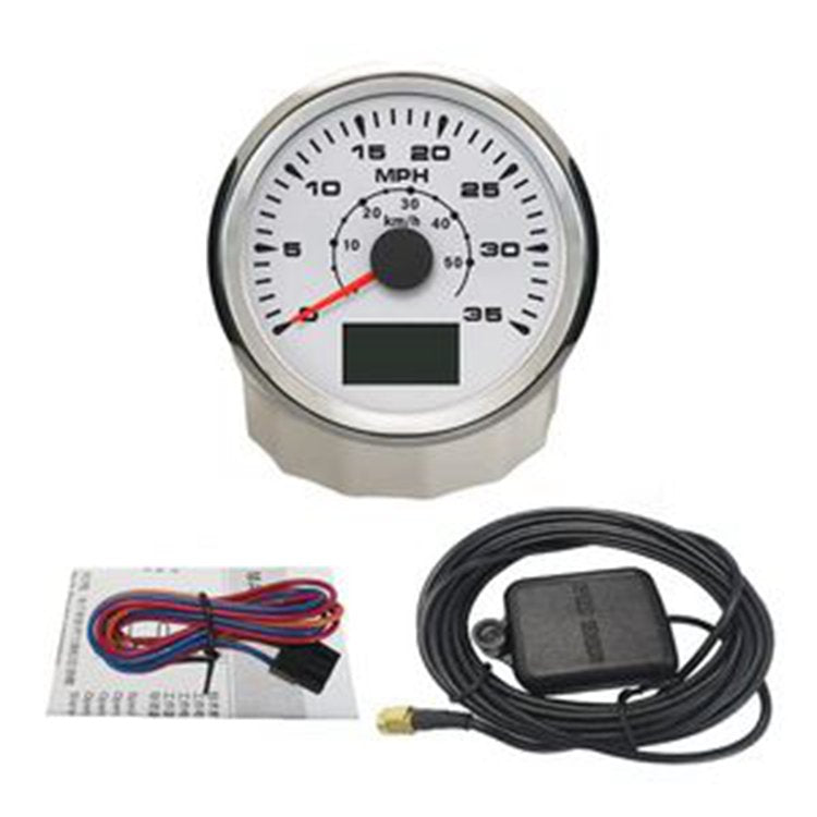 85mm Marine Auto GPS Speedometer Speedo Velometer 0-35MPH 0-55KM/H Odometer Mileage Backlight