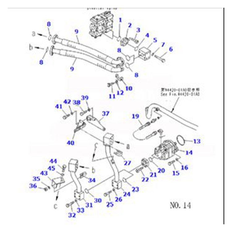 For Komatsu Wheel Loader WA600-1 WA600-3 WA700-1 WA700-3 Emergency Steering Pump 704-30-42140 704-30-42110