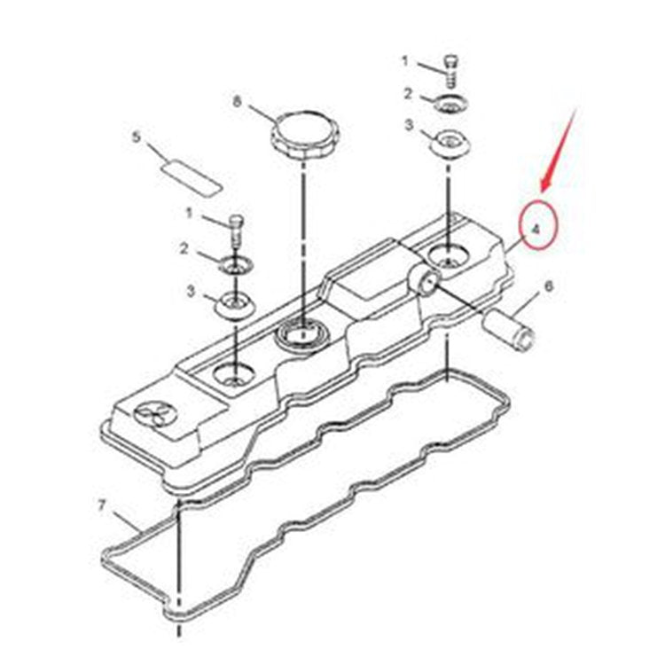 Valve Rocker Cover 201-3908 for Caterpillar CAT 307D 308D 308C CR Excavator 4M40 Engine