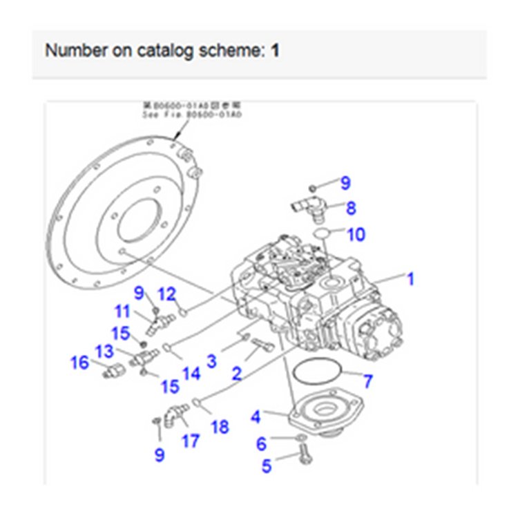 Main Hydraulic Pump Assy 708-1S-00213 for Komatsu PC27MRX-1 Excavator