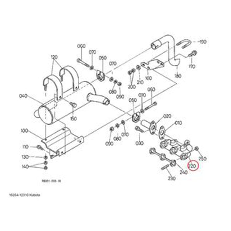 Exhaust Manifold 16244-12310 for Kubota Engine V1505