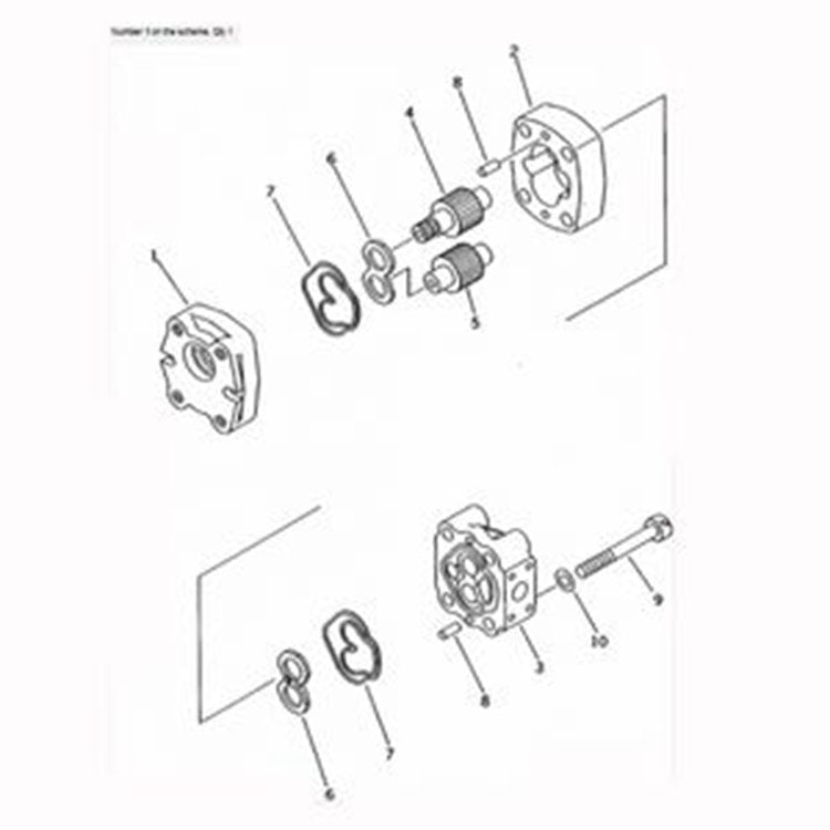 For Komatsu Wheel Loader WA30-5 WA30-5-X Hydraulic Pump 705-40-01610