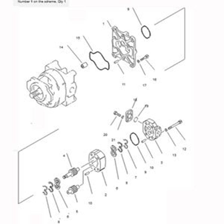 For Komatsu Compactor WF450-3 Hydraulic Pump 705-36-29540